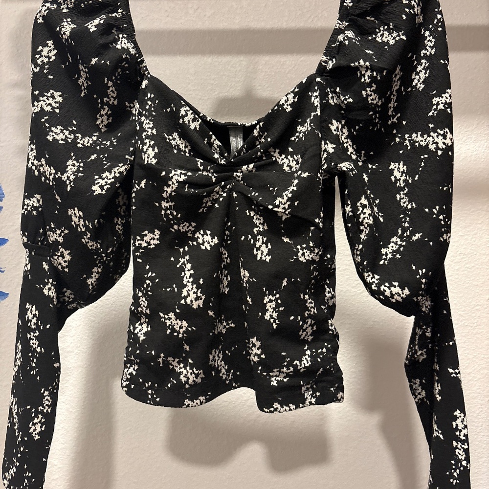 by Anthropologie boho puff sleeve top xxs